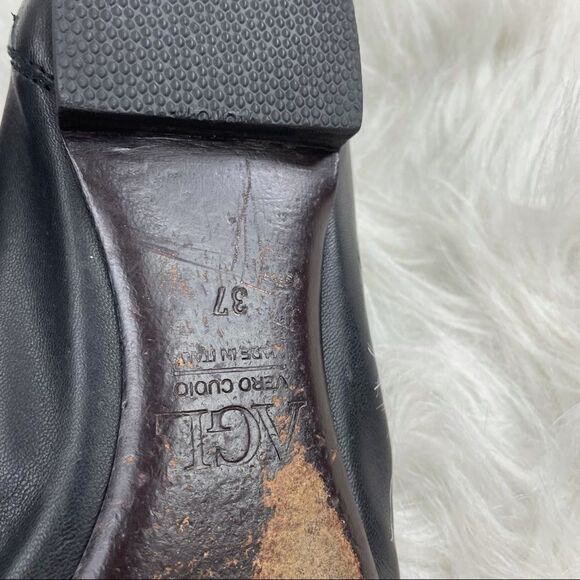 AGL Leather & Patent Leather Buckle Ballet Flats - Picture 10 of 11